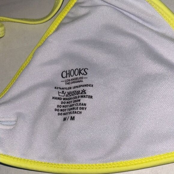 NWOT Rare Boutine LA | Chooks LA | Blue & Neon Yellow String & Fitted Bikini Set - Picture 5 of 9